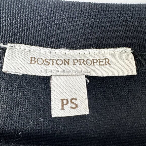 Boston Proper Square Neck Stretchy Sleeveless Short Dress Size S Petite Black - Picture 5 of 9